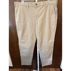 New Gap Mens Pants Beige Size 40x32 Essential Khaki Slim LegGapFlex Cotton Blend